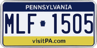 PA license plate MLF1505