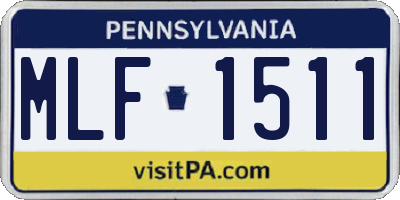 PA license plate MLF1511