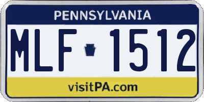 PA license plate MLF1512