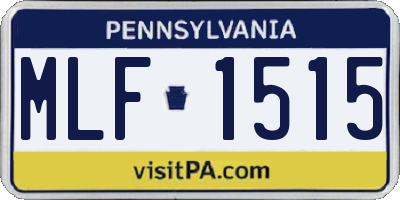 PA license plate MLF1515