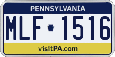 PA license plate MLF1516