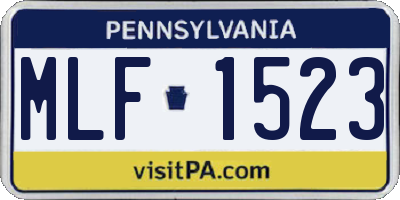 PA license plate MLF1523