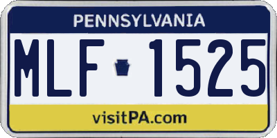 PA license plate MLF1525