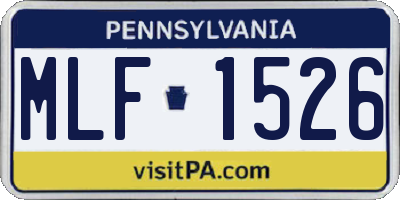 PA license plate MLF1526