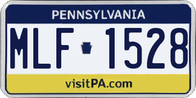 PA license plate MLF1528