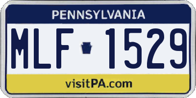 PA license plate MLF1529
