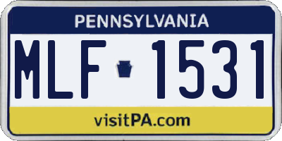 PA license plate MLF1531