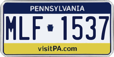 PA license plate MLF1537