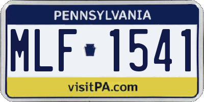 PA license plate MLF1541