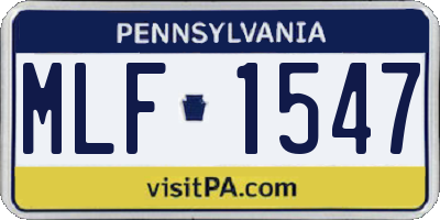PA license plate MLF1547
