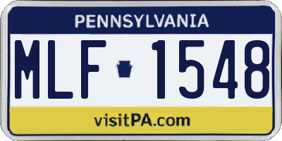 PA license plate MLF1548