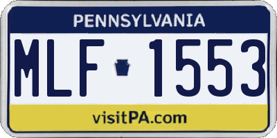 PA license plate MLF1553