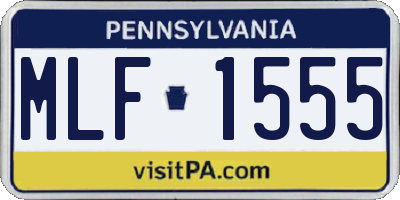 PA license plate MLF1555