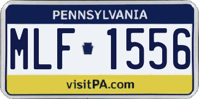 PA license plate MLF1556