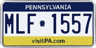 PA license plate MLF1557