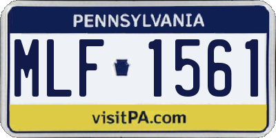 PA license plate MLF1561