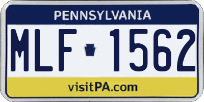 PA license plate MLF1562