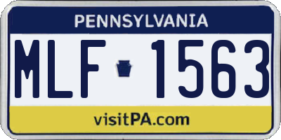 PA license plate MLF1563