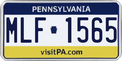PA license plate MLF1565