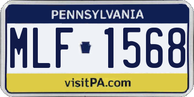 PA license plate MLF1568