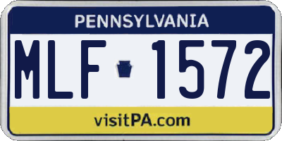 PA license plate MLF1572