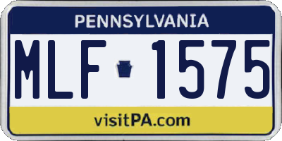 PA license plate MLF1575