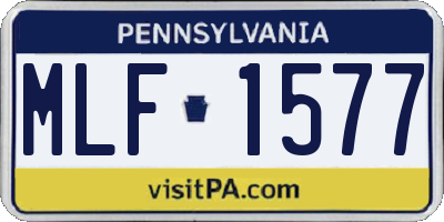 PA license plate MLF1577