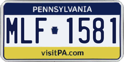 PA license plate MLF1581