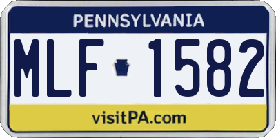 PA license plate MLF1582