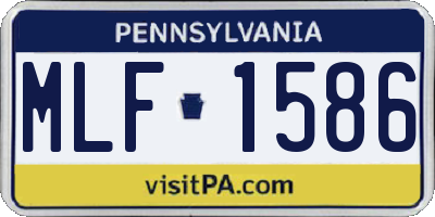 PA license plate MLF1586