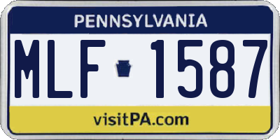 PA license plate MLF1587