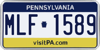PA license plate MLF1589