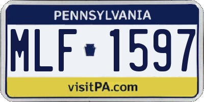 PA license plate MLF1597