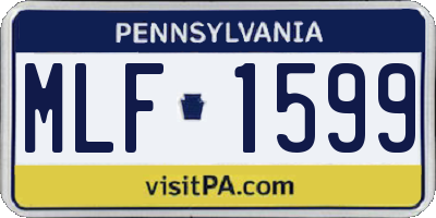 PA license plate MLF1599