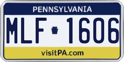 PA license plate MLF1606