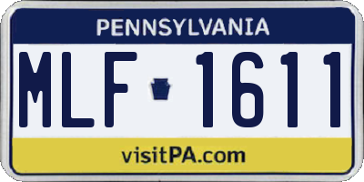 PA license plate MLF1611