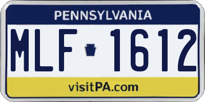 PA license plate MLF1612