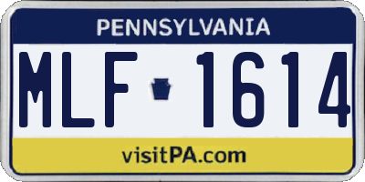 PA license plate MLF1614
