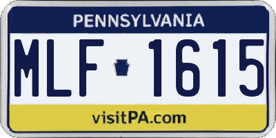 PA license plate MLF1615