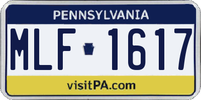 PA license plate MLF1617
