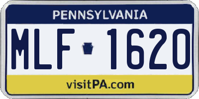 PA license plate MLF1620