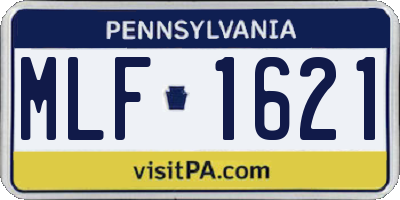 PA license plate MLF1621