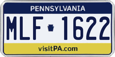 PA license plate MLF1622