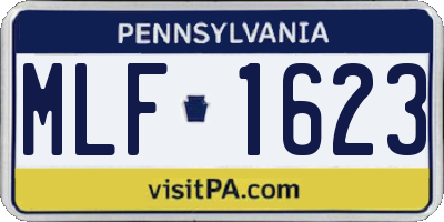 PA license plate MLF1623