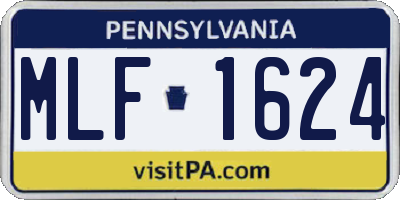 PA license plate MLF1624