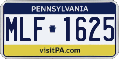 PA license plate MLF1625