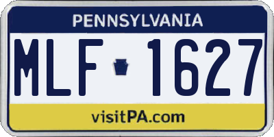 PA license plate MLF1627