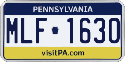PA license plate MLF1630