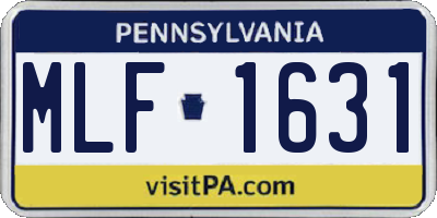 PA license plate MLF1631