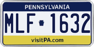 PA license plate MLF1632